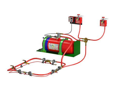 Compact foam spray system assembly - 16/20LOP on white background