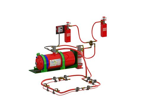 Compact foam spray system assembly - 16/20ROP on White Background
